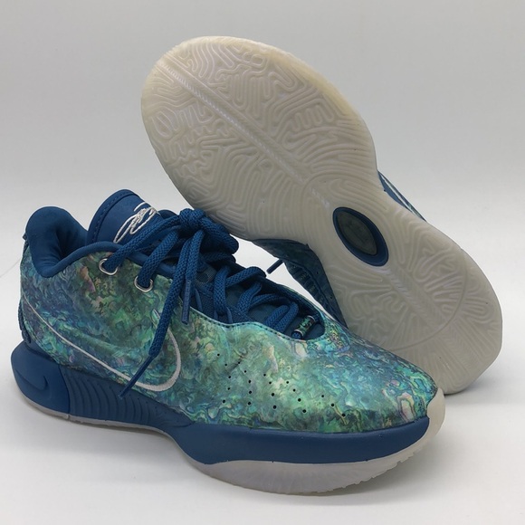 New Nike Men's Lebron XXI ''Abalone'' Blue/Teal Basketball Shoes